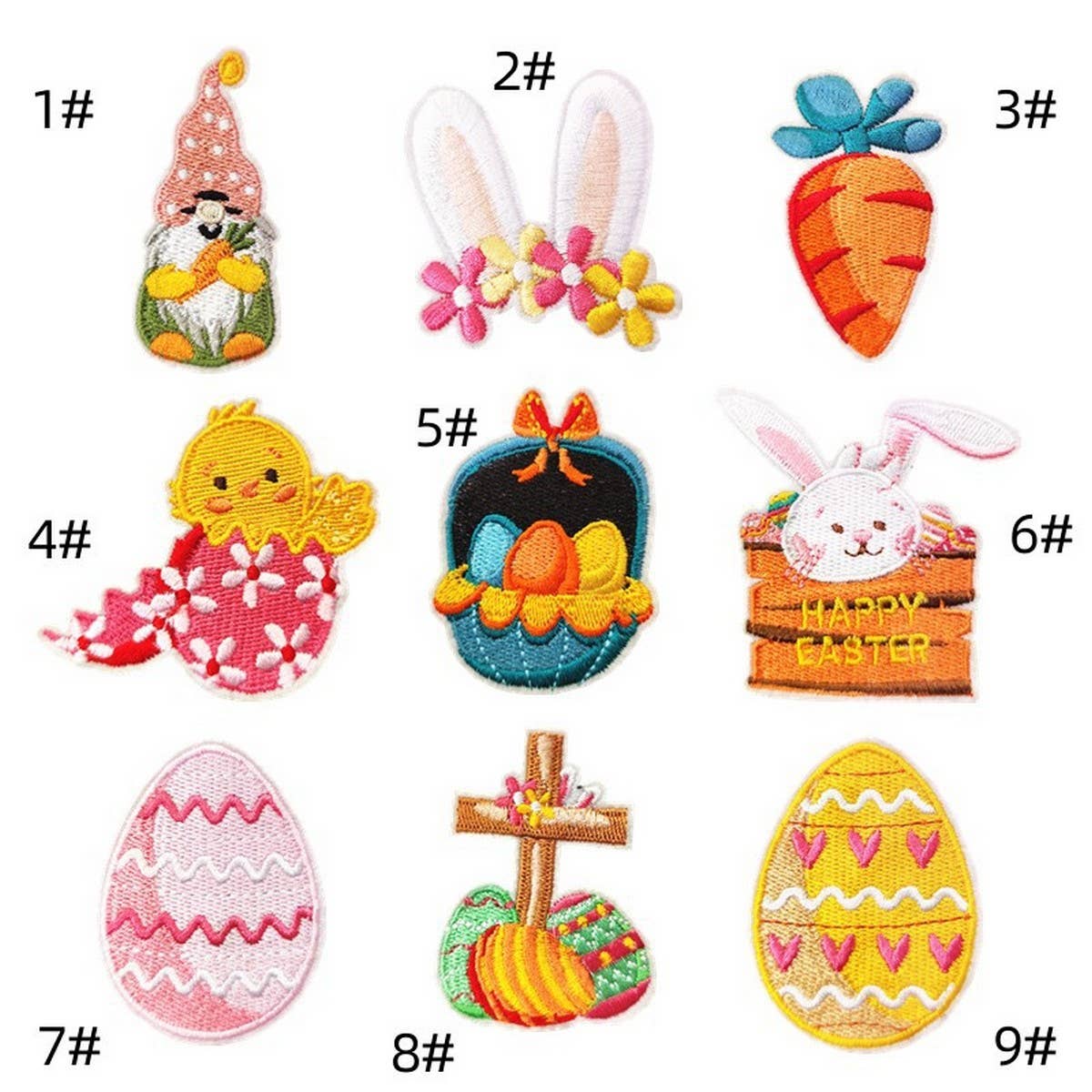 COLORFUL CUTE CARTOON RABBIT EMBROIDERED PATCH_CWMM4071