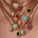 MINIMALIST HEART NECKLACE WITH BLUE TIGERS EYE_CWMM8820