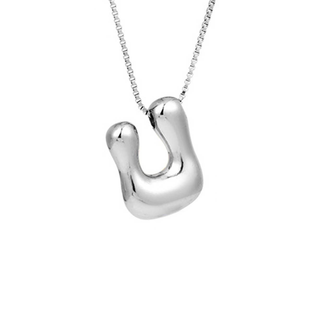 HIP HOP 26 LETTERS PENDANT NECKLACE SILVER CHAIN_CWMM5865