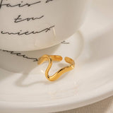 18K GOLD PLATE STAINLESS STEEL SNAKE OPEN RING_CWAJE1226