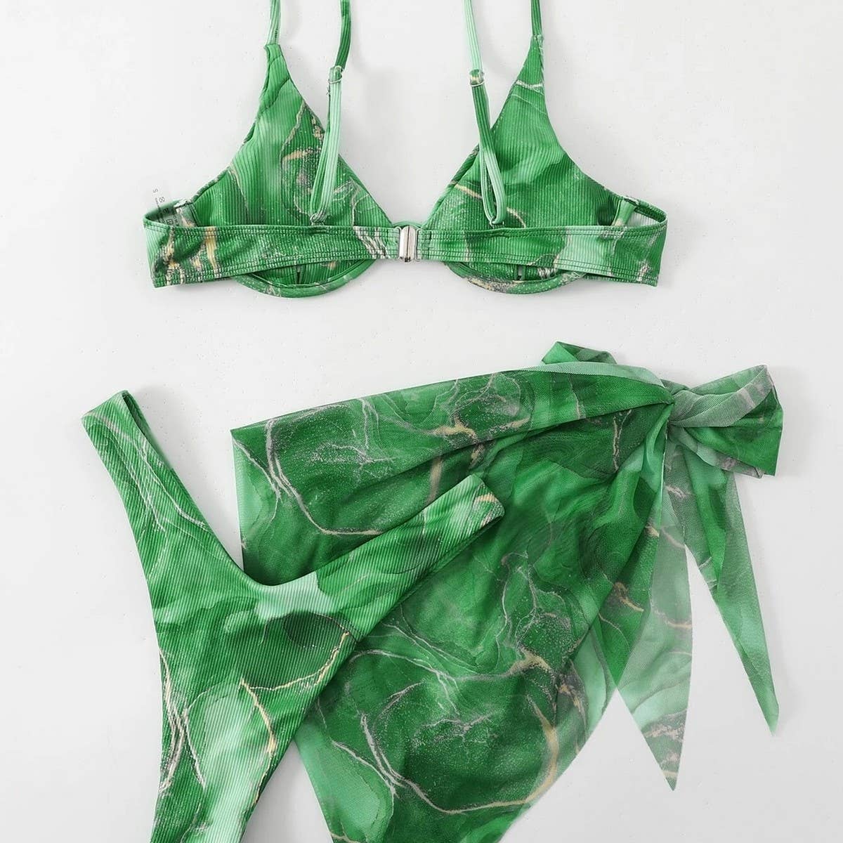 MARBLE PRINT BIKINI SET SEXY 3 PIECE SWIMSUIT_CWMW0158