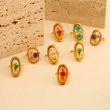 ADJUSTABLE OPEN RING WITH DRIED FLOWERS MULTI COLOR_CWMM8929
