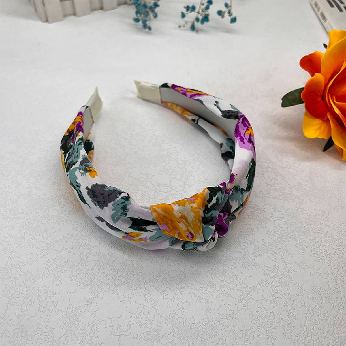 RETRO INK SPLASHED FLOWER HEADBAND_CWAHA2584