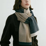 KNIT SCARF UNISEX ELEGANT WINTER COUPLES WRAP_CWASC0326