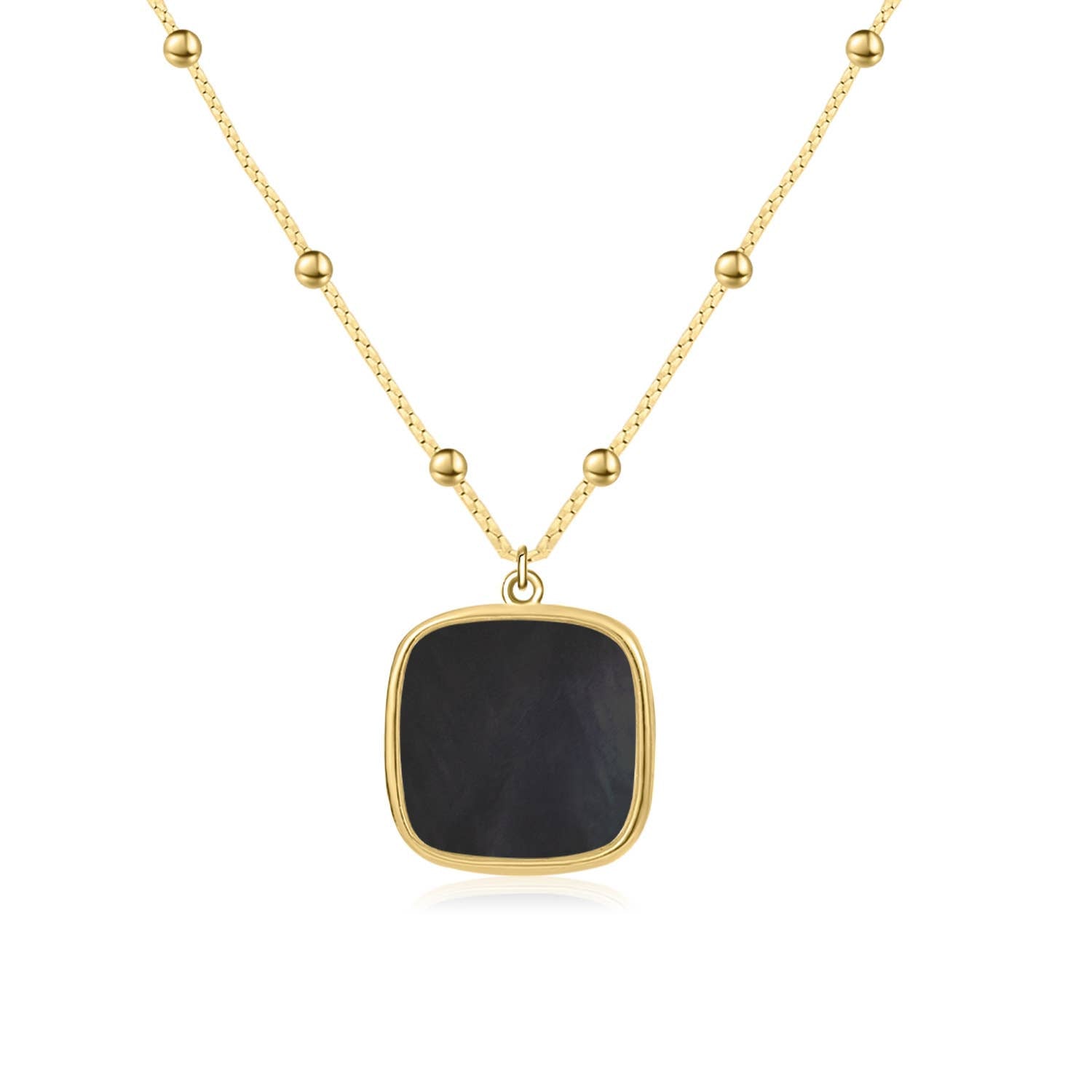Pearl Zircon Titanium Steel Necklace