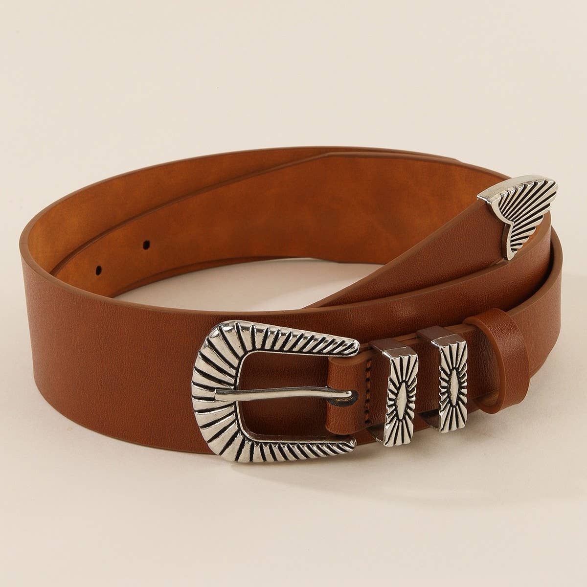 ALL MATCH DECORATIVE RETRO NICHE BLACK TPE BELT_CWMM3946