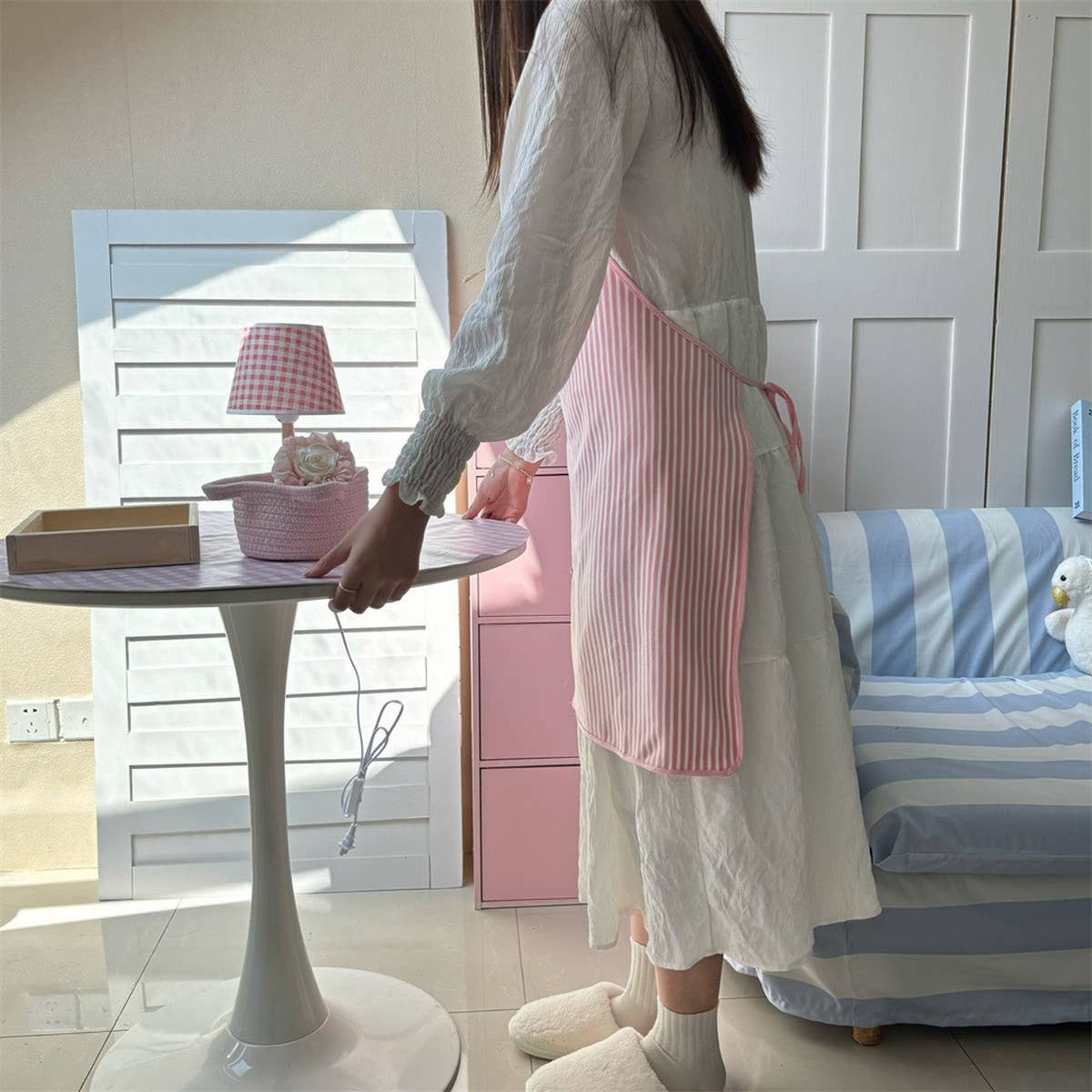 Towel Fabric Small Fresh Apron Cafe Work Apron_Cwmm5812