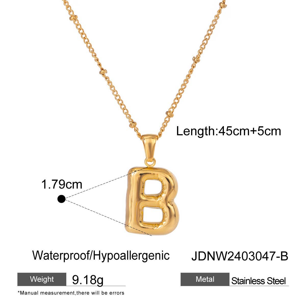 NICHE ALL MATCH TEMPERAMENT GLOSSY LETTER NECKLACE_CWAJE1893