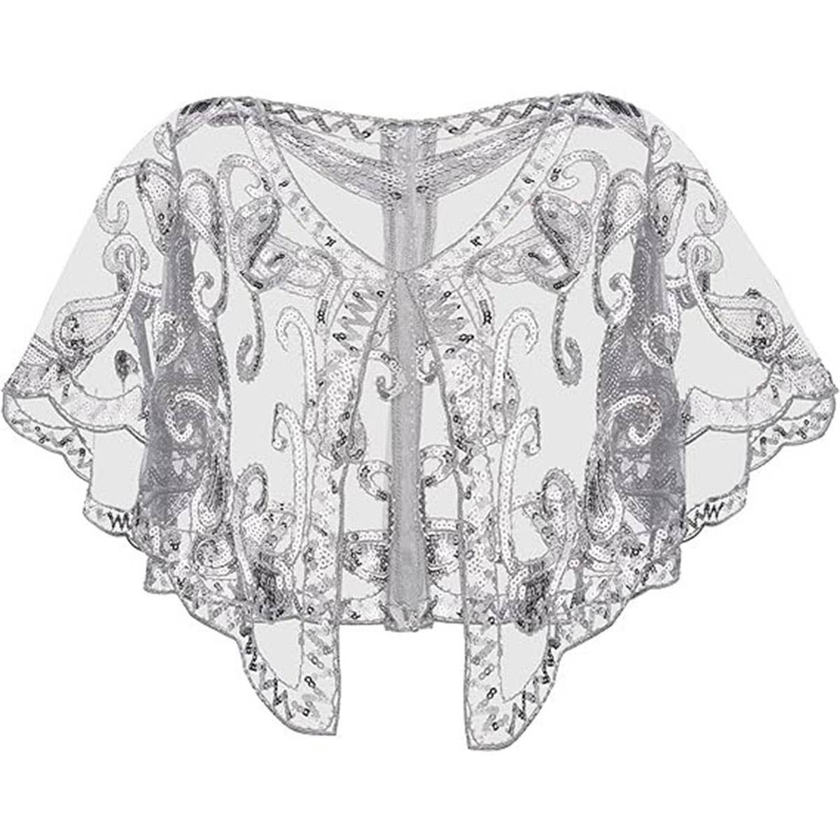 SEQUIN LACE EVENING SHAWL PARTY FORMAL WRAP_CWMM8953