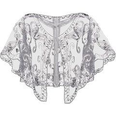 SEQUIN LACE EVENING SHAWL PARTY FORMAL WRAP_CWMM8953