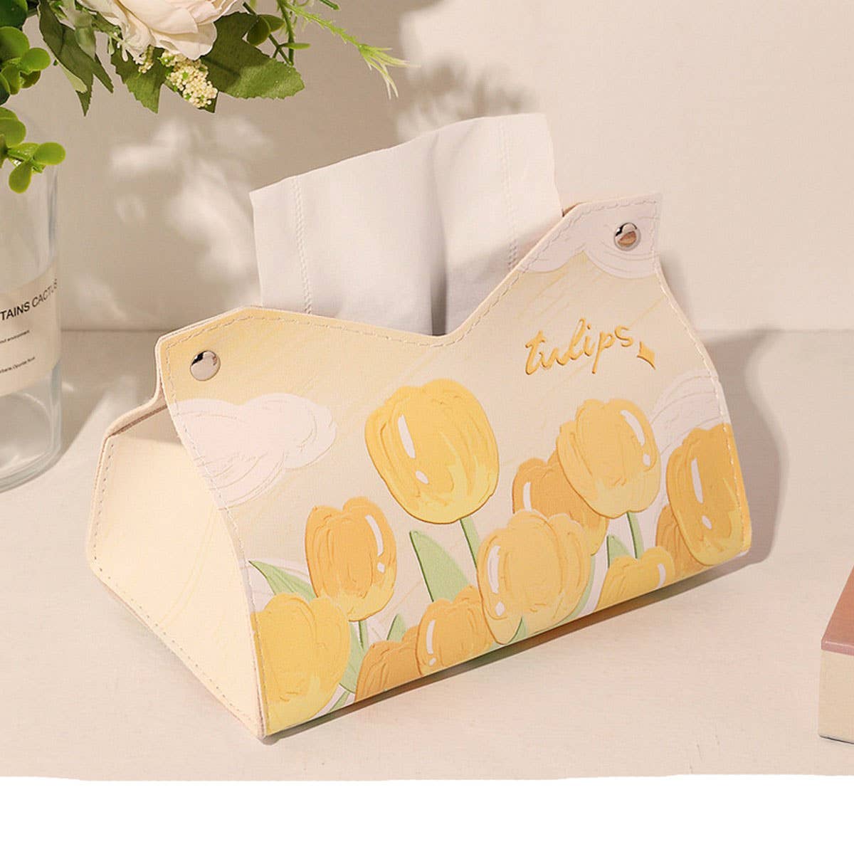 NEW HOME CAR GIRLY TEA TULIP NAPKIN STORAGE BOX_CWMM2244