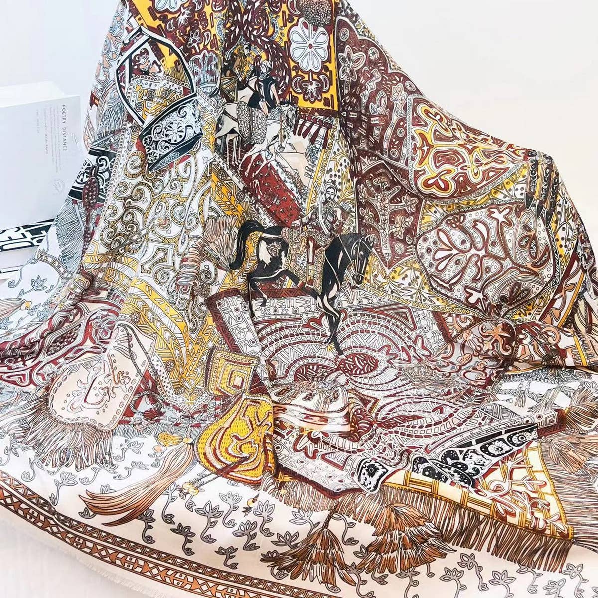 GEOMETRIC COMMUTER SCARF LARGE LIGHTWEIGHT WRAP_CWASC0911