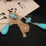 HIGH END ETHNIC RETRO WATER DROP EARRINGS_CWAJE4007