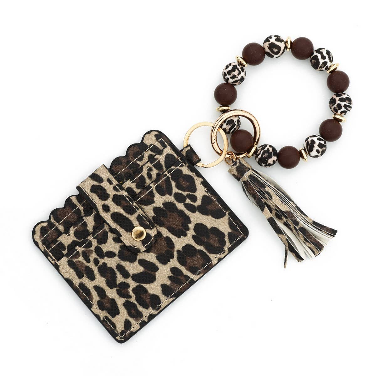 COLORFUL SILICONE BEAD COIN PURSE WITH COW KEYCHAIN_CWAB4952