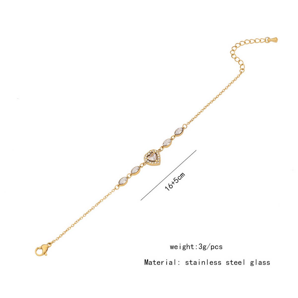 FASHIONABLE GEOMETRIC FULL DIAMOND LOVE BRACELET_CWAHA0878