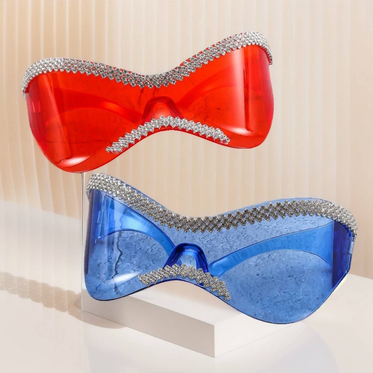 LUXURY RHINESTONE LARGE FRAME CYCLING SUNGLASSES_CWASG0863