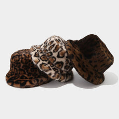 Women¡¯S Leopard Print Plush Bucket Hat Winter_Cwah04784