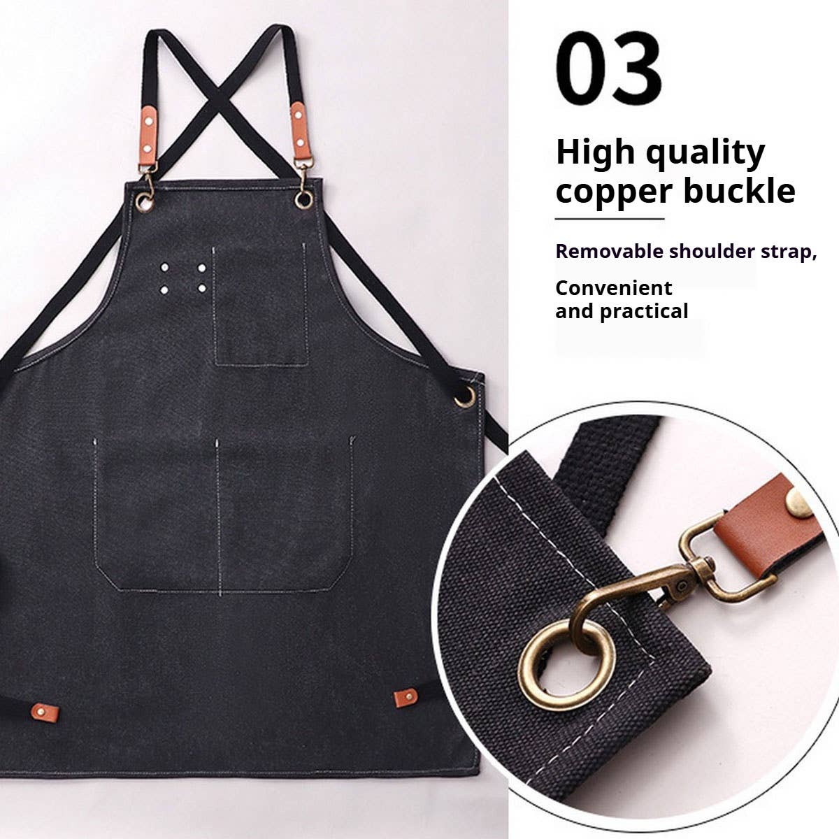 CUSTOM COTTON CANVAS KITCHEN APRON FOR WOMEN_CWMM6623