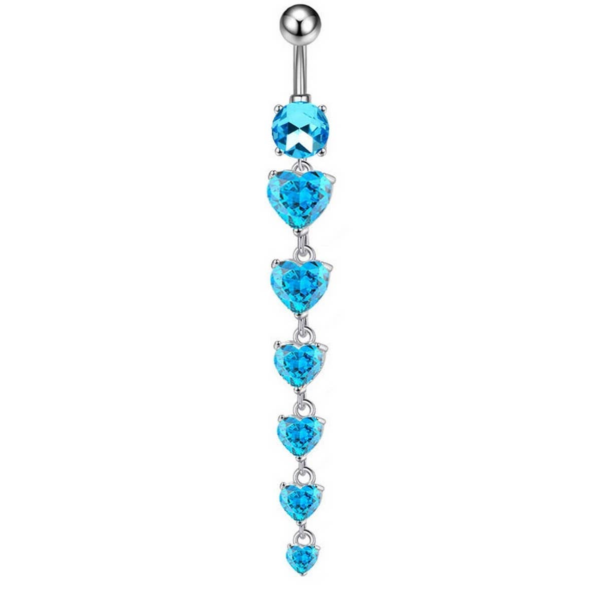 HOT COPPER CZ HEART BAR BELLY RING PIERCING_CWMM9327
