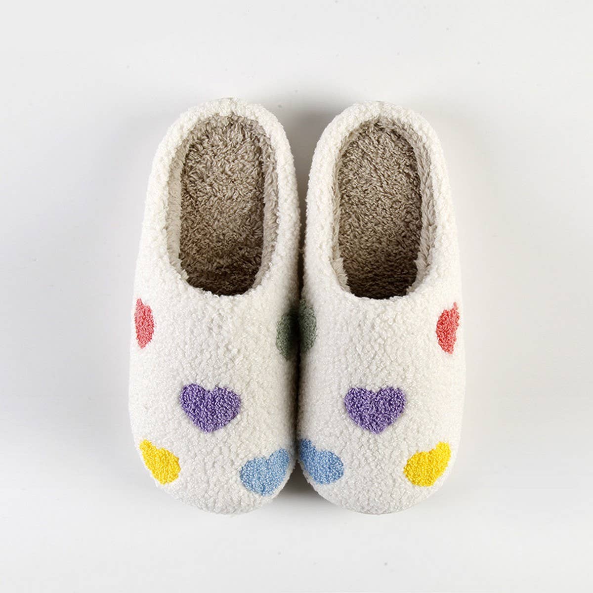 COLORFUL HEART SHAPED WARM COTTON SLIPPERS_CWSHS0730