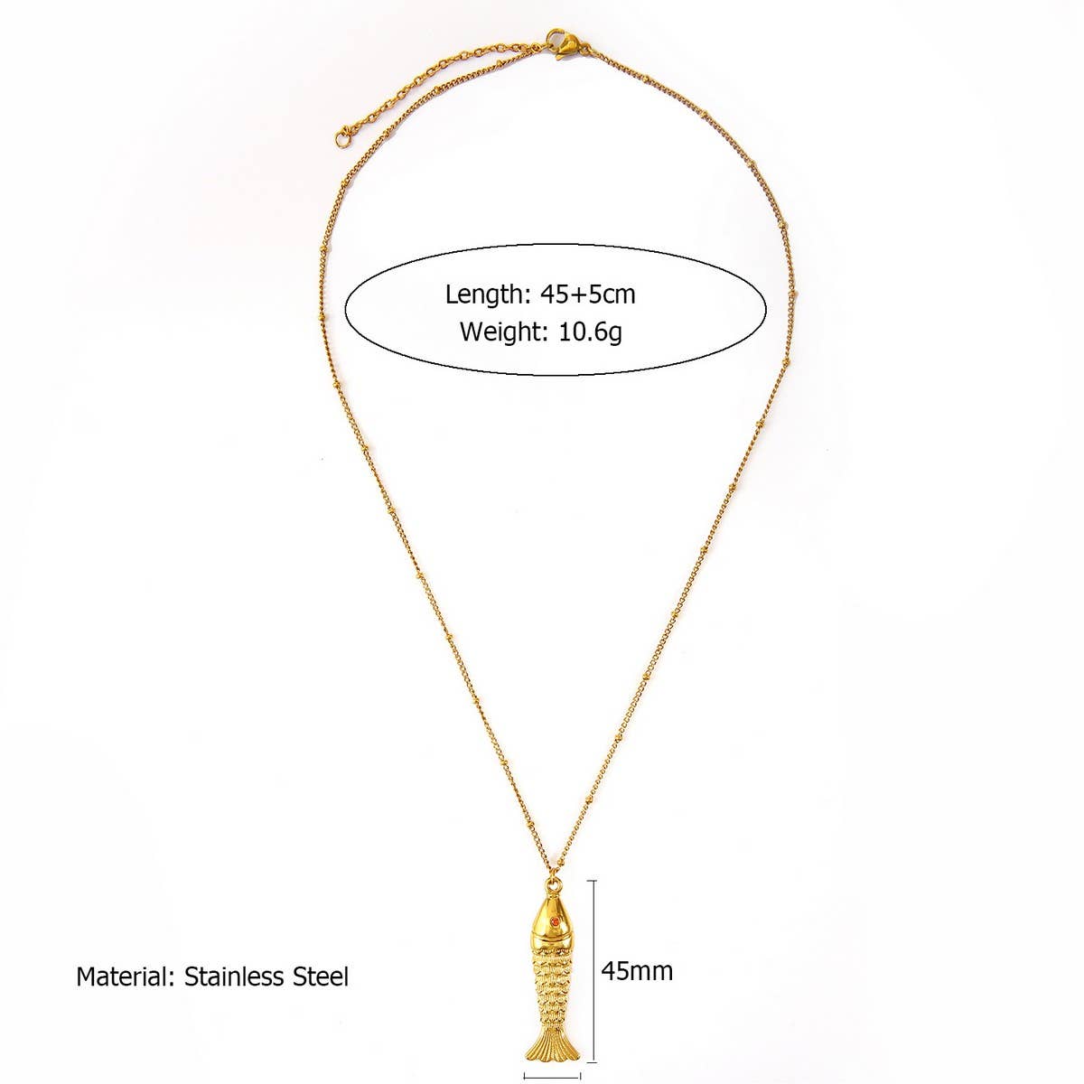 ORIGINAL STEEL OCEAN NECKLACE WITH FISH DOLPHIN_CWMM8831