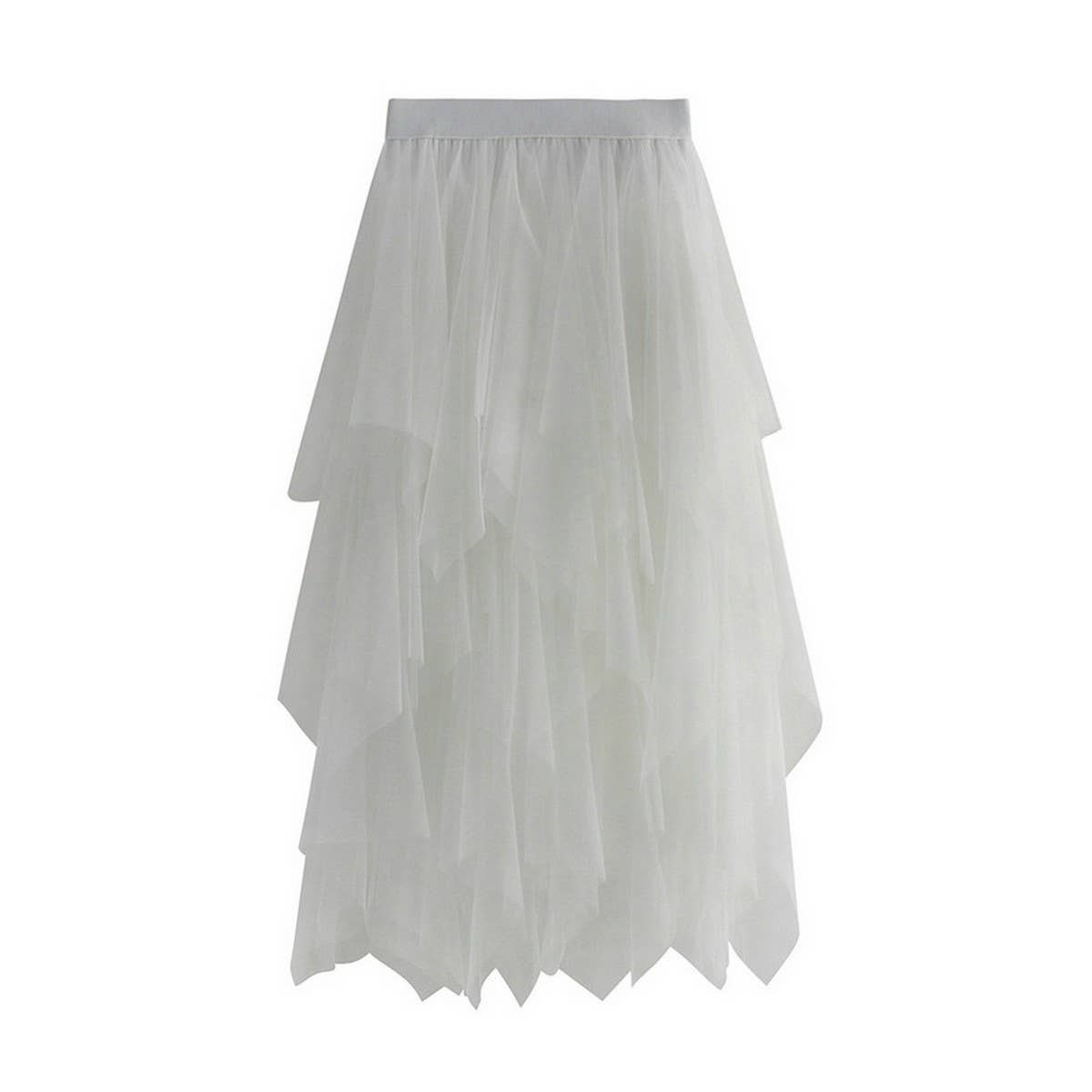 ASYMMETRICAL TULLE HIGH WAIST MIDI SKIRT_CWBMS0398
