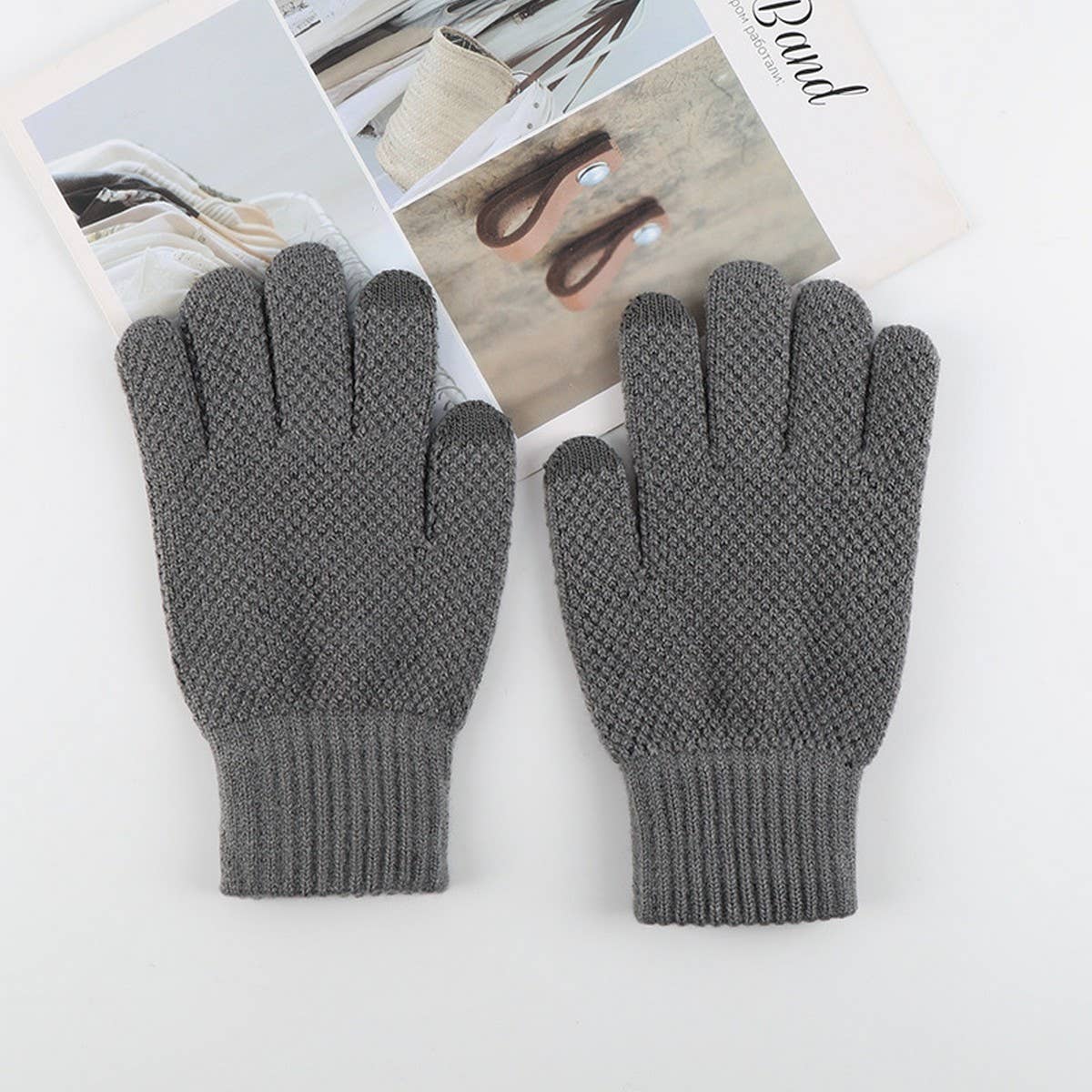New Mens Cold-Proof Knitted Touchscreen Gloves_Cwag0395