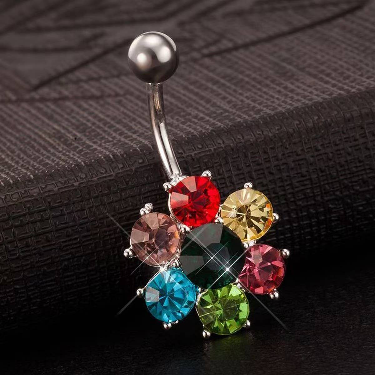 DELICATE COLORFUL FLOWER BELLY RING HOT SALE_CWMM9315