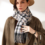 PLAID FRINGE SCARF TRENDY WINTER WRAP_CWASC0199