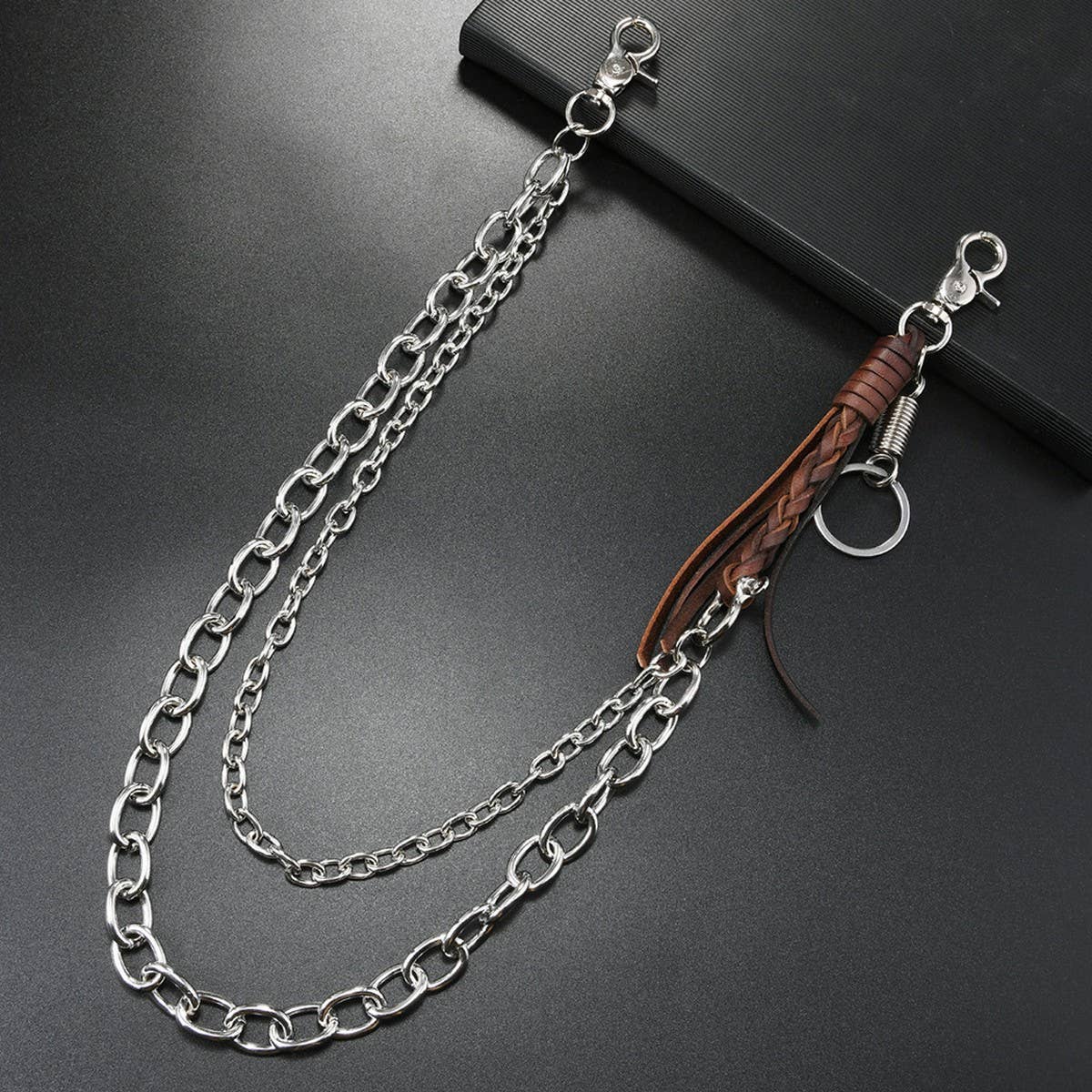 FASHIONABLE COWHIDE BRAIDED TASSEL PANTS CHAIN_CWMM4877