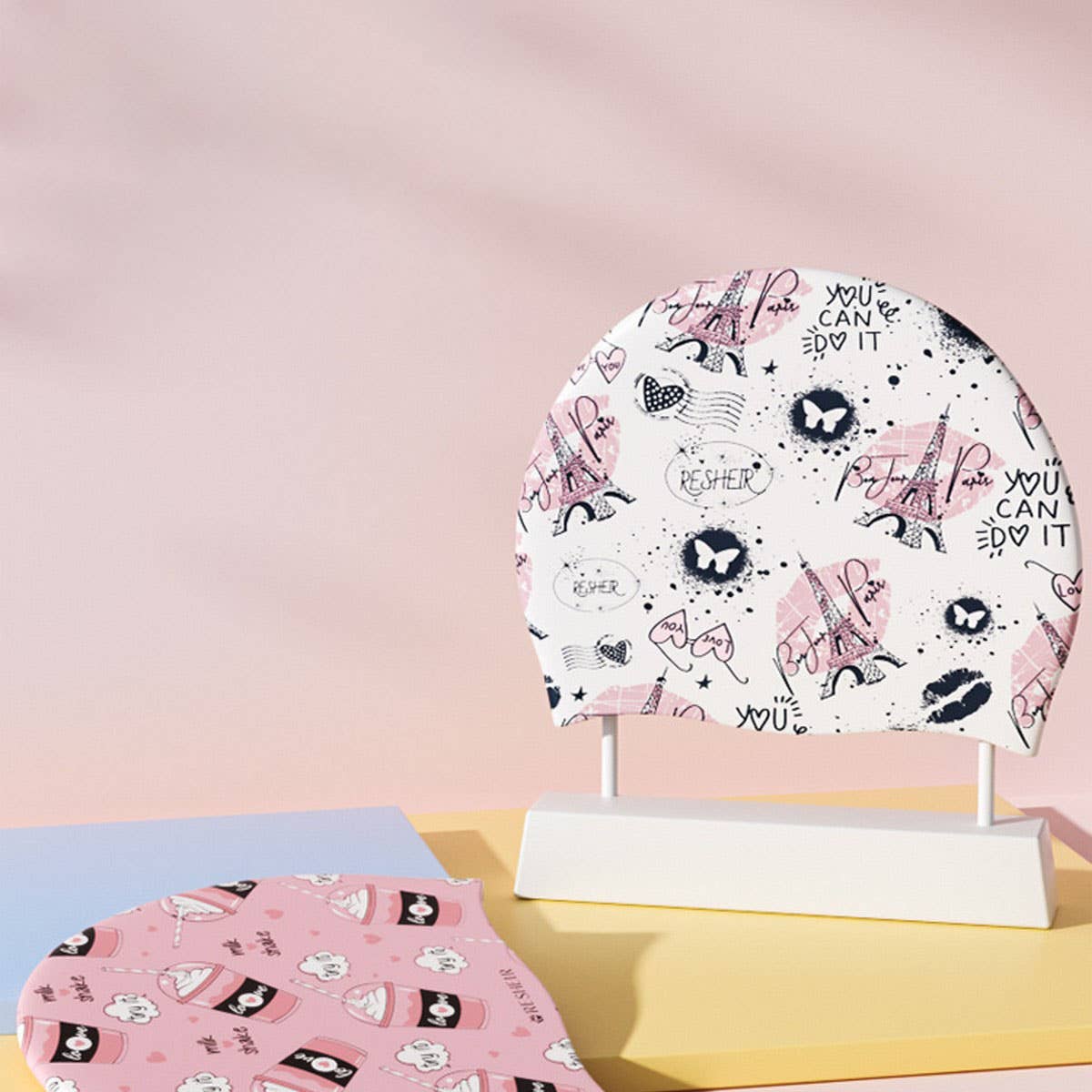 FASHIONABLE ADULT SILICONE SWIM CAP WATERPROOF_CWMM6713