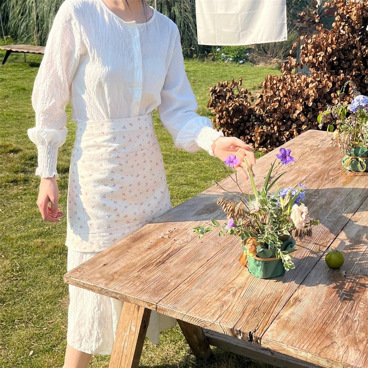 HALF BODY FLORAL HOME CAFE WORK APRON_CWMM5808