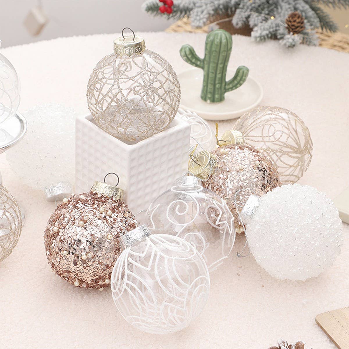 8CM PAINTED XMAS BALL ORNAMENTS GIFT BOX SET_CWMM9879