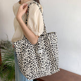 Cwab3905_Leopard Print Large Capacity Canvas Shoulder Bag