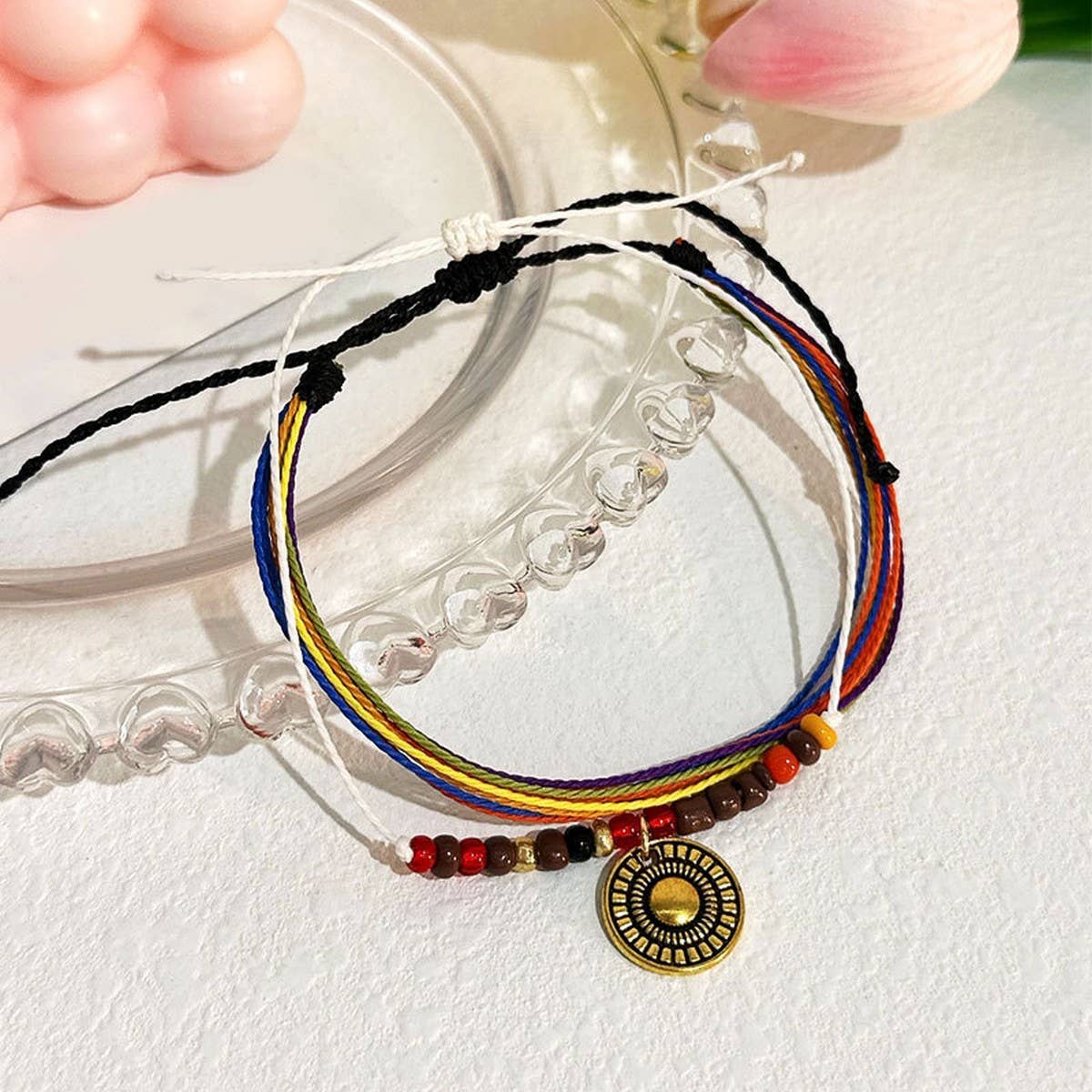 BOHO BEADED ANKLET HANDMADE VINTAGE BEACH_CWMM6357