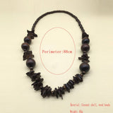 BOHEMIAN COCONUT WOOD BEAD NECKLACE_CWMM4923