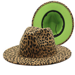 DOUBLE SIDED LEOPARD PRINT WOOL JAZZ HAT_CWAH2561