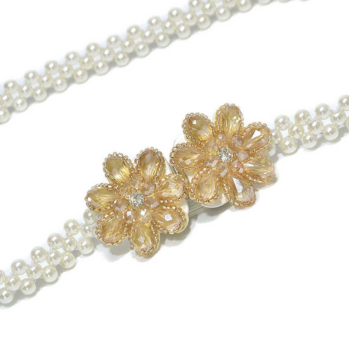 Women'S Wide Chain With Pearl Elastic Buckle_Cwabe0519