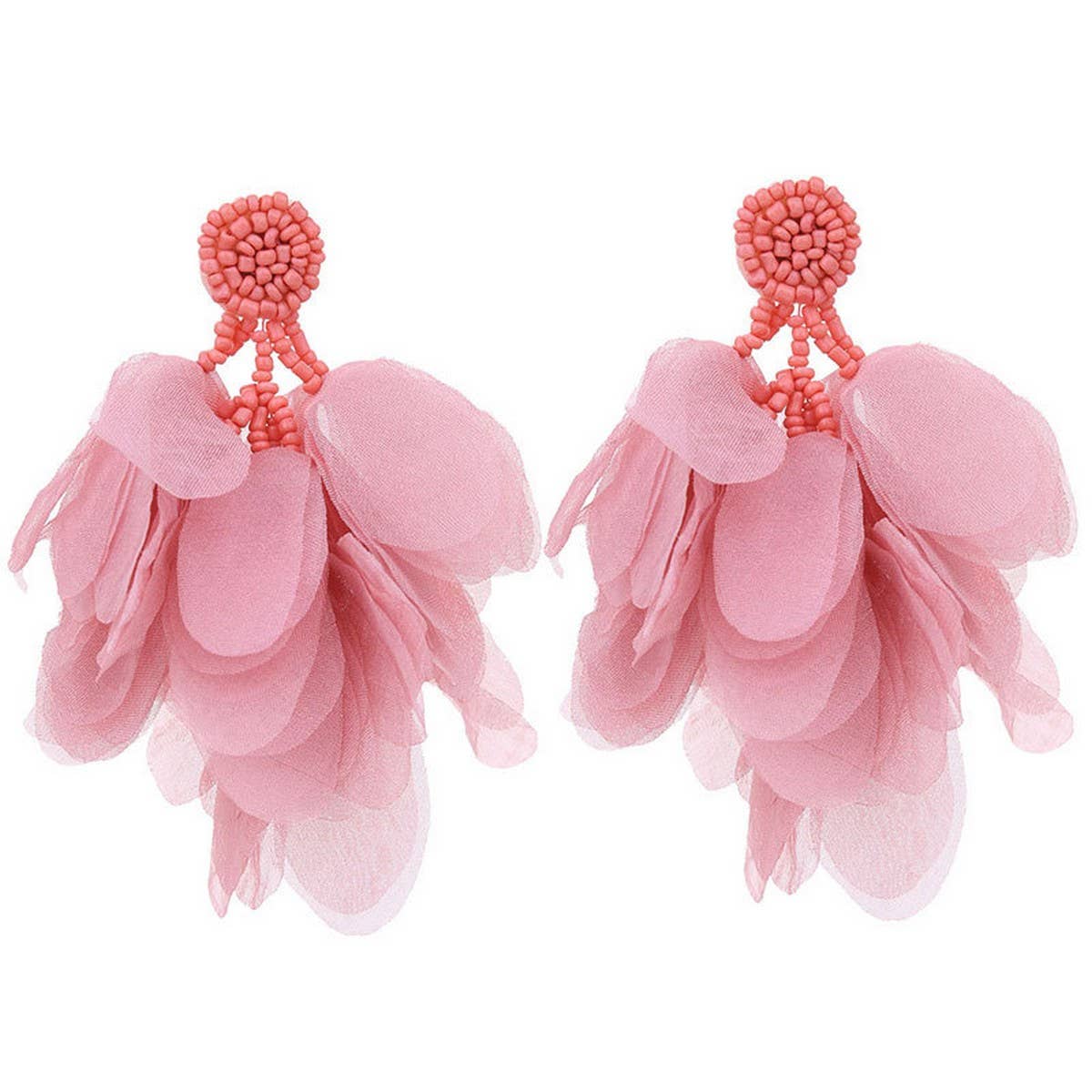 HANDMADE FABRIC TASSEL EARRINGS BOLD STATEMENT_CWMM6156