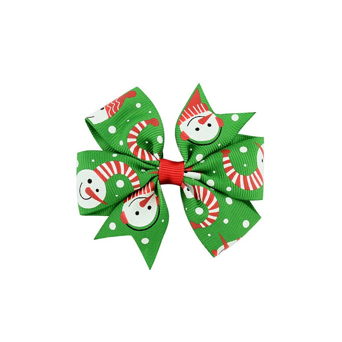 CHRISTMAS SNOWMAN BELL BOW HAIR CLIP FOR GIRLS_CWAHA6684