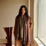 Vintage Plaid Scarf Soft Warm Winter Wrap_Cwasc2321