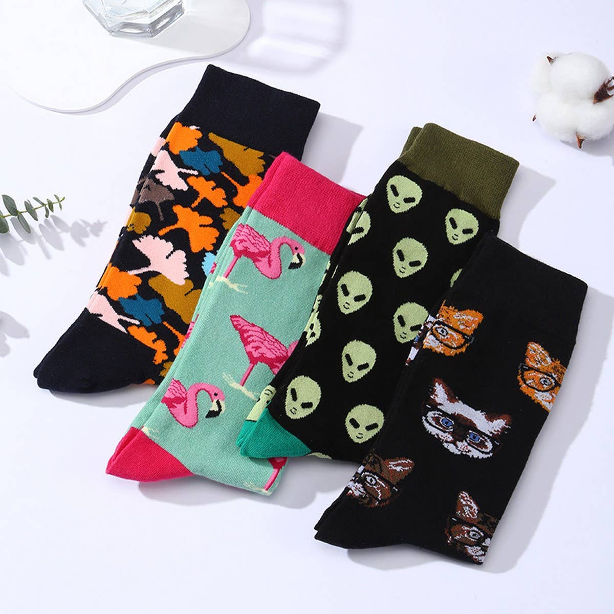 LARGE SIZE MENS TRENDY MID CALF SOCKS_CWMS1015
