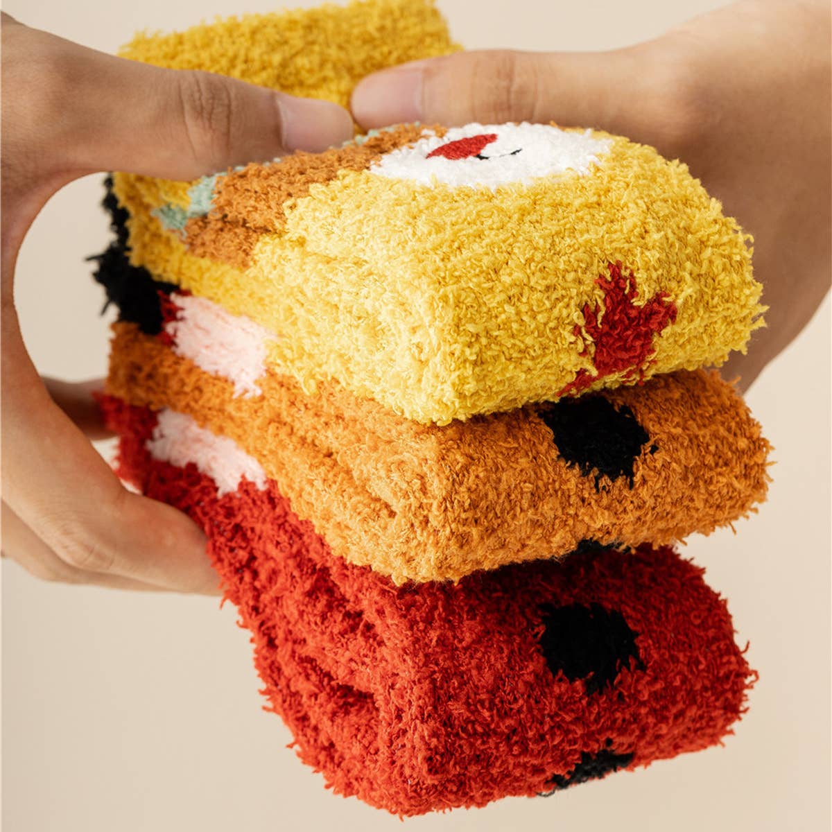 Women Christmas Warm Coral Velvet Socks_Cwms0335