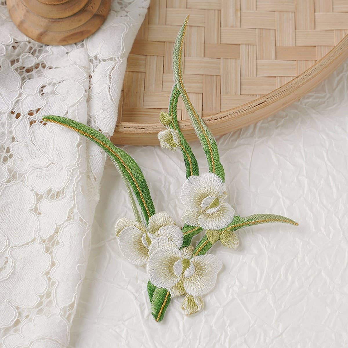 ORCHID EMBROIDERED IRON ON PATCH FOR FABRIC REPAIR_CWMM5918