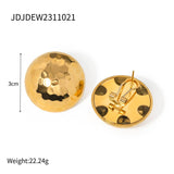 TEMPERAMENT LIGHT LUXURY GOLD ROUND EARRINGS_CWASC1654