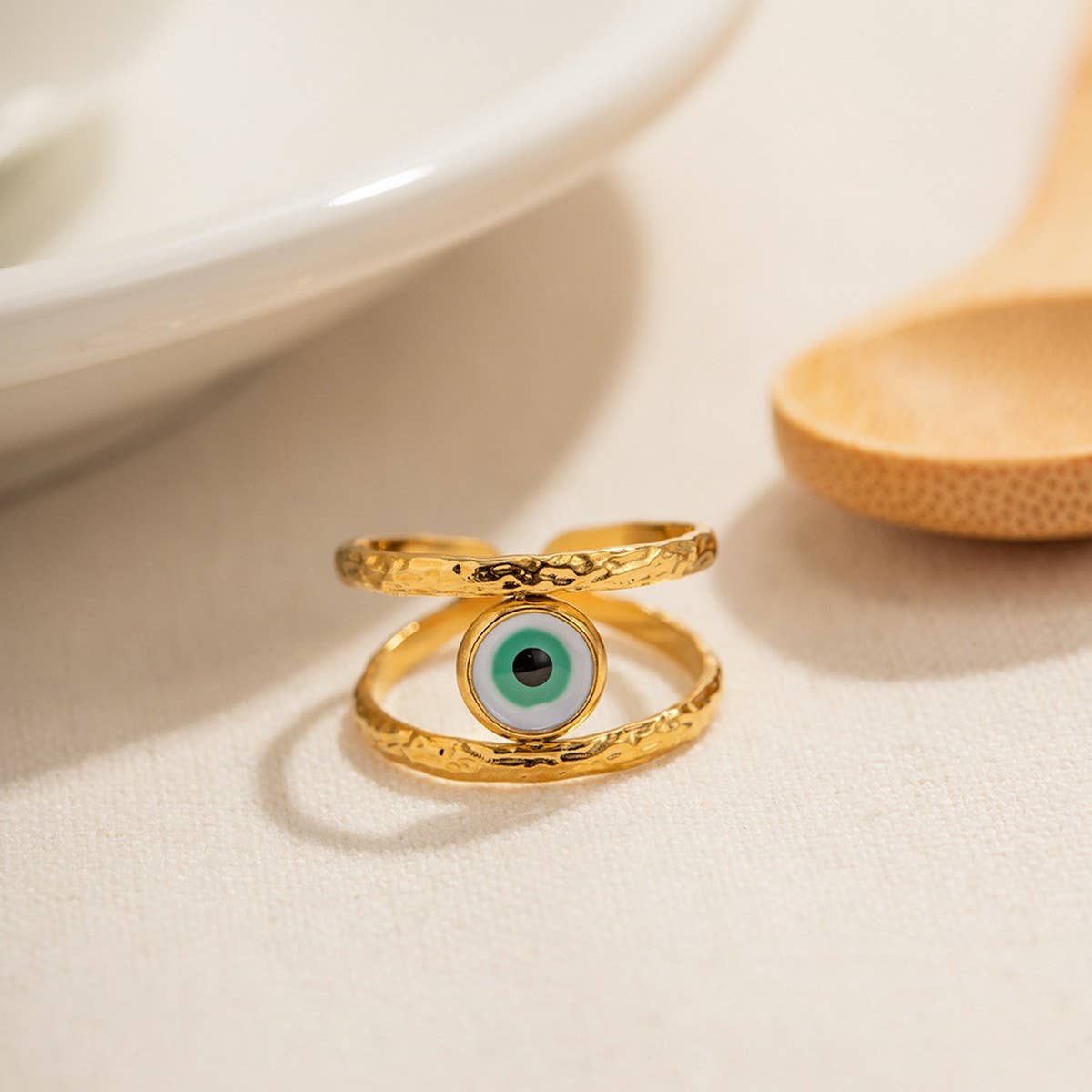 DEVILS EYE STAINLESS STEEL GOLD PLATED RING_CWAJE1245
