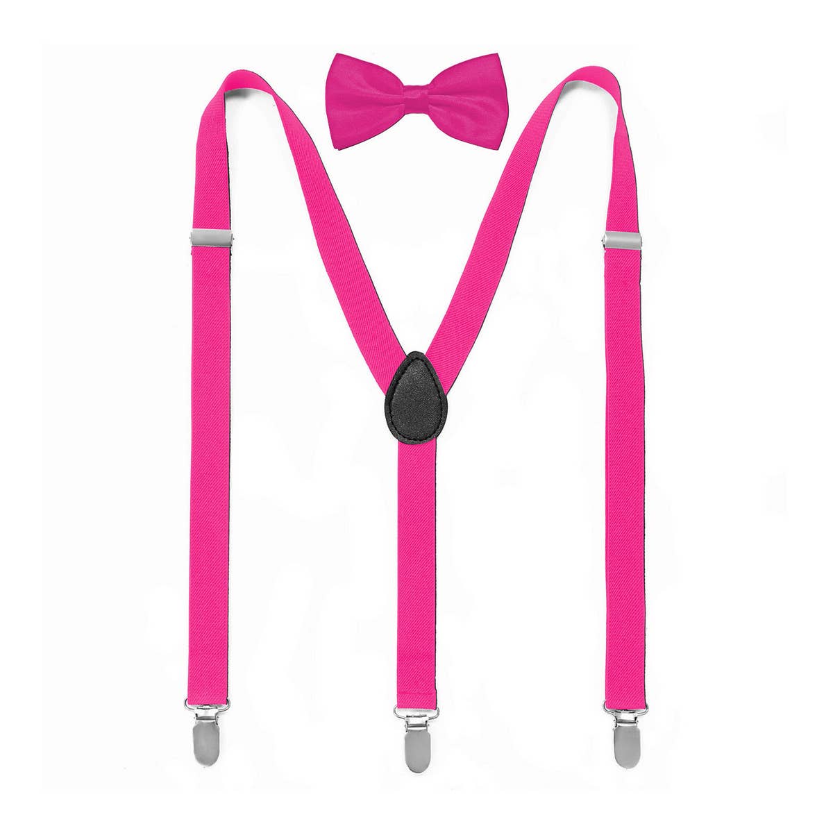 MULTICOLOR SOLID COLOR SUSPENDER CLIP BOW TIE SET_CWMM1105