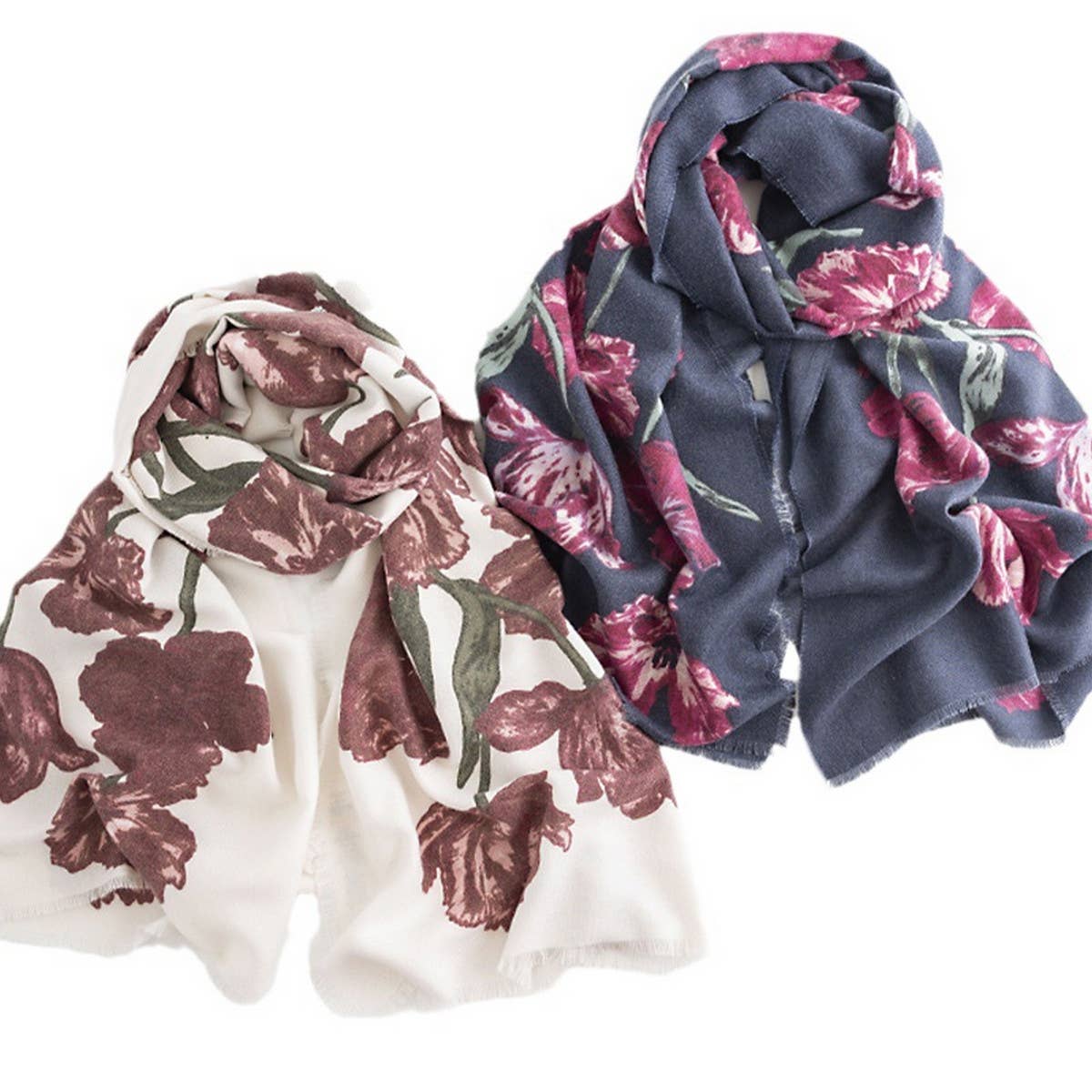 FLORAL PRINT SCARF SOFT COMMUTER WRAP FOR WOMEN_CWASC0471