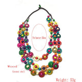 HAND WOVEN COCONUT SHELL ROUND WOODEN BEAD NECKLACE_CWMM4847