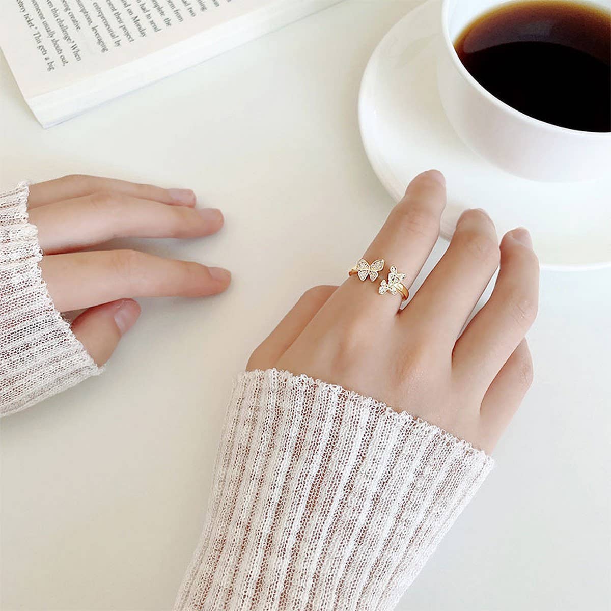 SIMPLE HIGH END ZIRCON BUTTERFLY RING FOR WOMEN_CWAJE3109